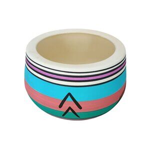 Tesa Hand Painted Southwestern-Style Western Ceramic Bowl With Multicolor Stripe